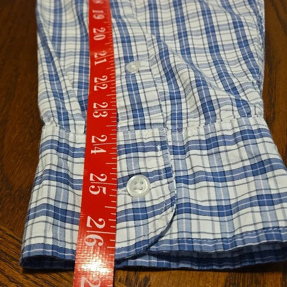J. Crew Mens XL Blue Plaid Long Sleeve Button Down Cotton Shirt Casual Preppy